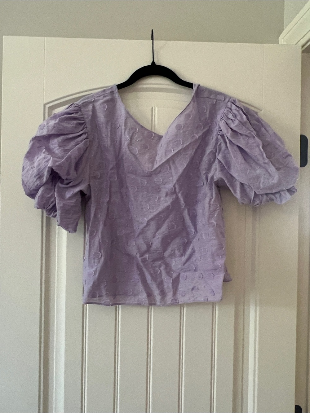 Lilac Puff-Sleeve Women’s Top - Zara medium low back